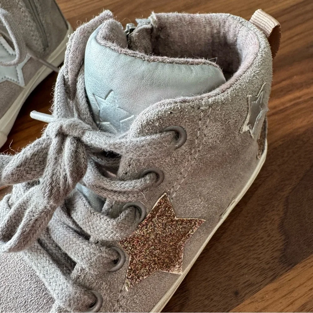 Zara Star-Patterned High-Top Suede Sneakers - EU 24 / US 8 Toddler